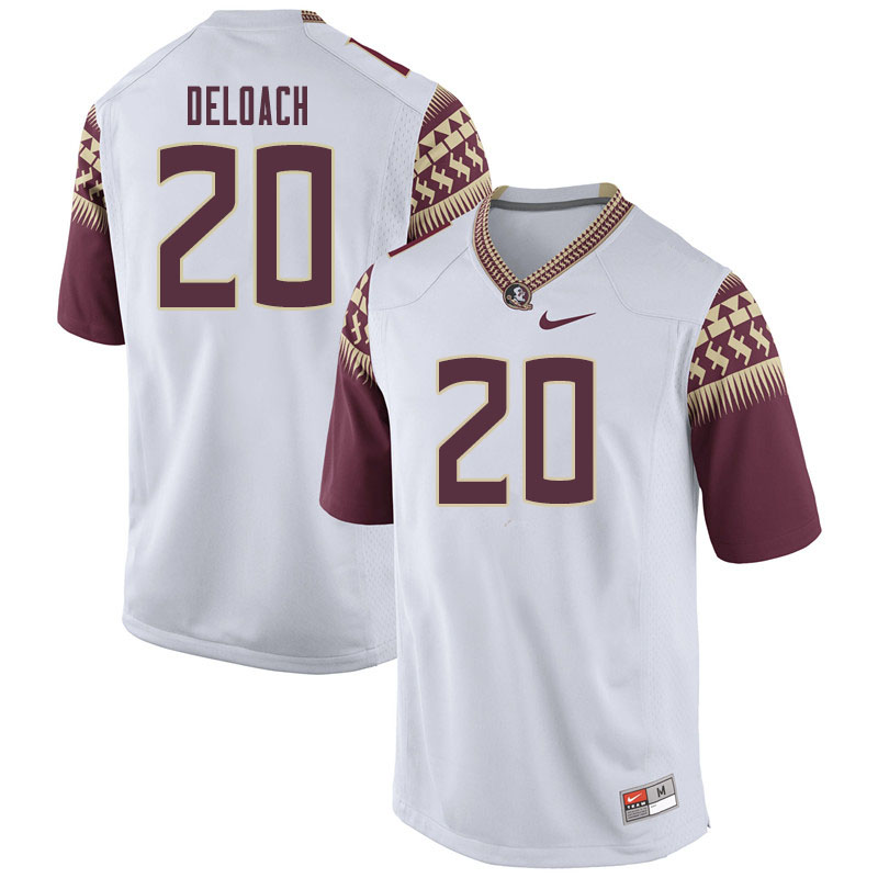 Men #20 Kalen Deloach Florida State Seminoles College Football Jerseys Sale-White